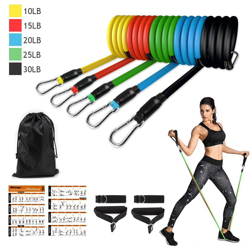 Resistance Bands Set with Door Anchor & Ankle Straps