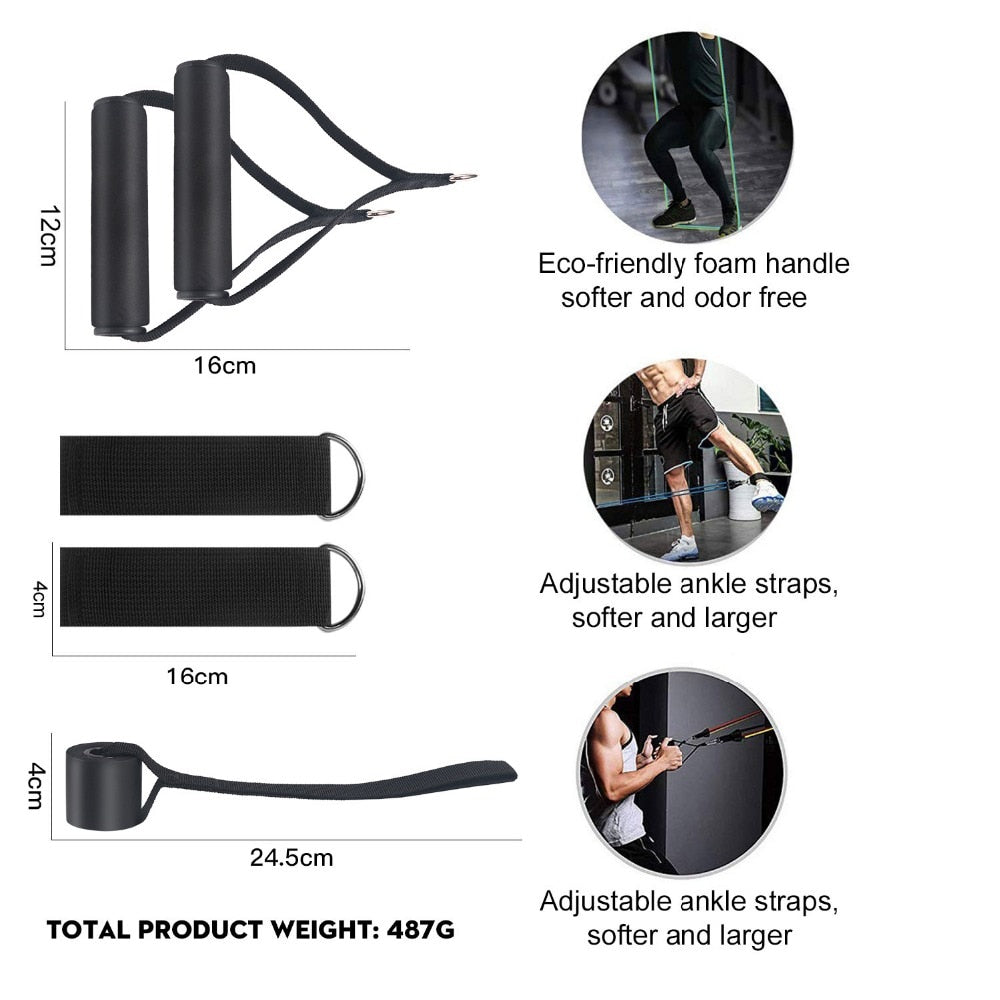 Resistance Bands Set with Door Anchor & Ankle Straps